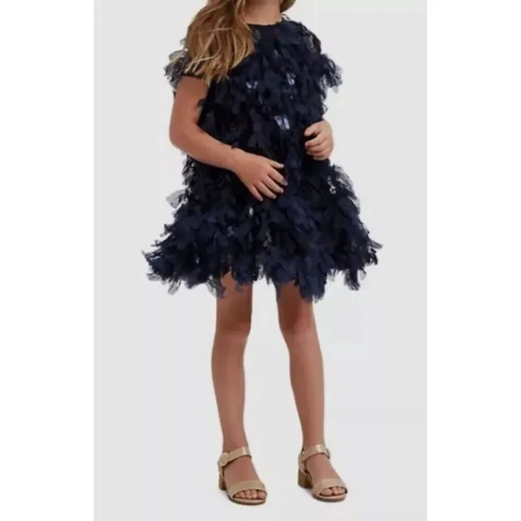 Bardot Junior Girls Mallory Tiered Dress In Navy Sz 14 Style # 591DBG3 NWOT $149 - Picture 4 of 10